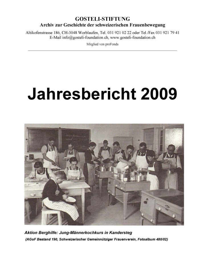 Gosteli Stiftung Jahresbericht 2009