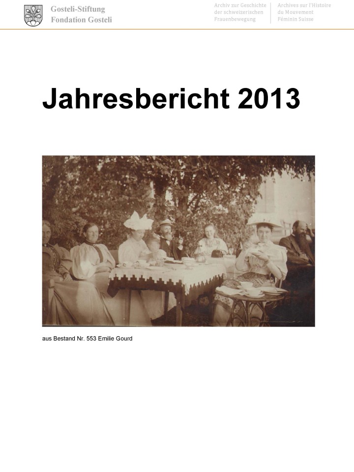 Gosteli Stiftung Jahresbericht 2013